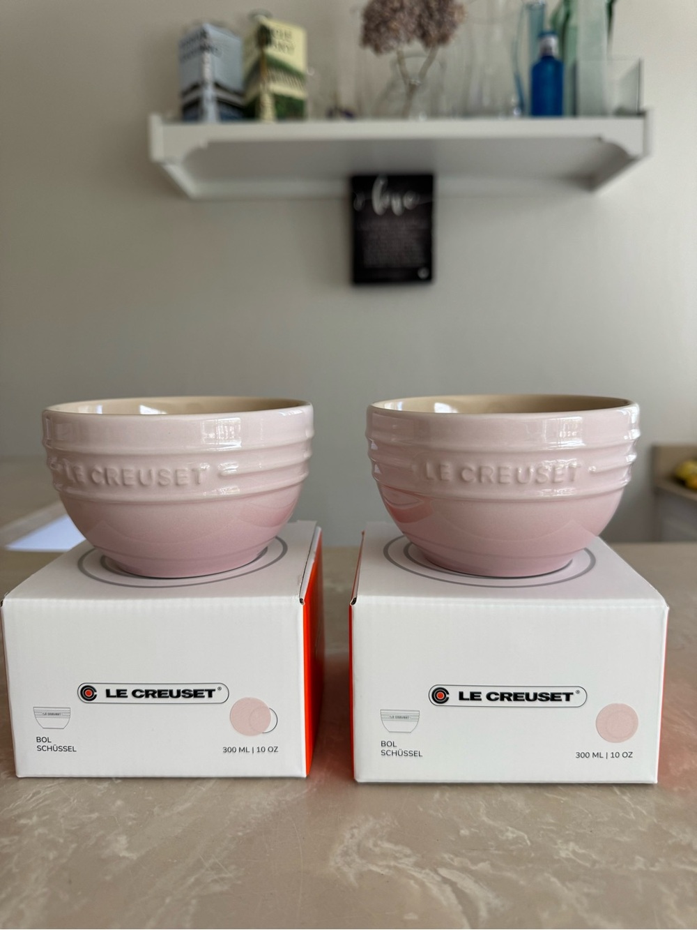 Le Creuset Shell Pink Stoneware Rice Bowl SET OF TWO